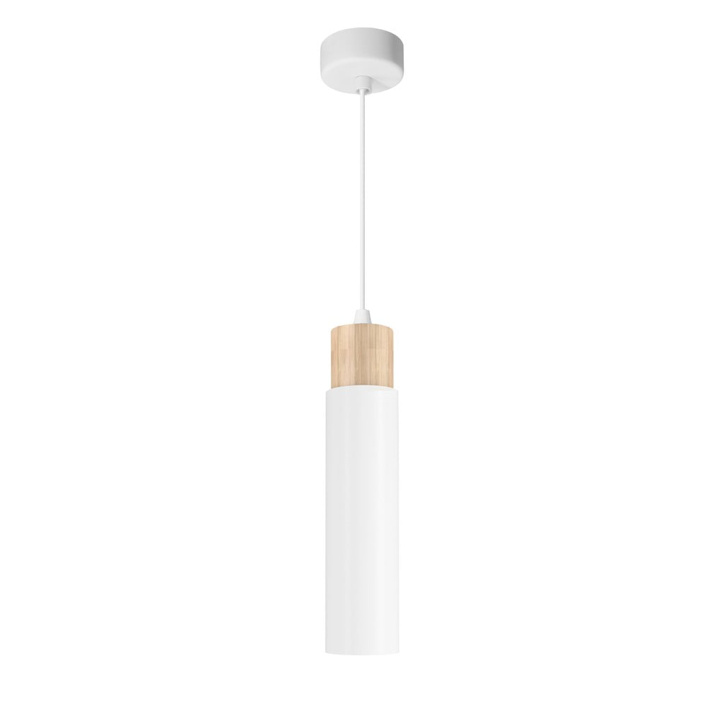 Lustră albă/în culoare naturală cu abajur din metal Claro – Candellux Lighting
