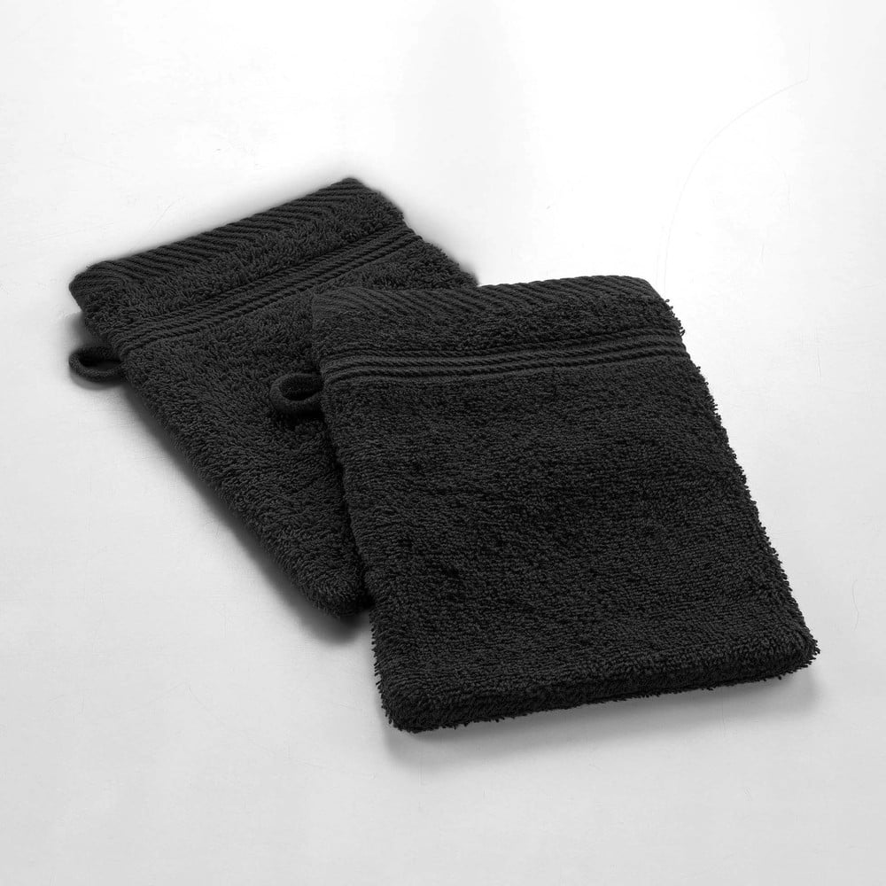 Prosopel de spălat pe corp negru din bumbac 15x21 cm Tendresse – douceur d\'intérieur