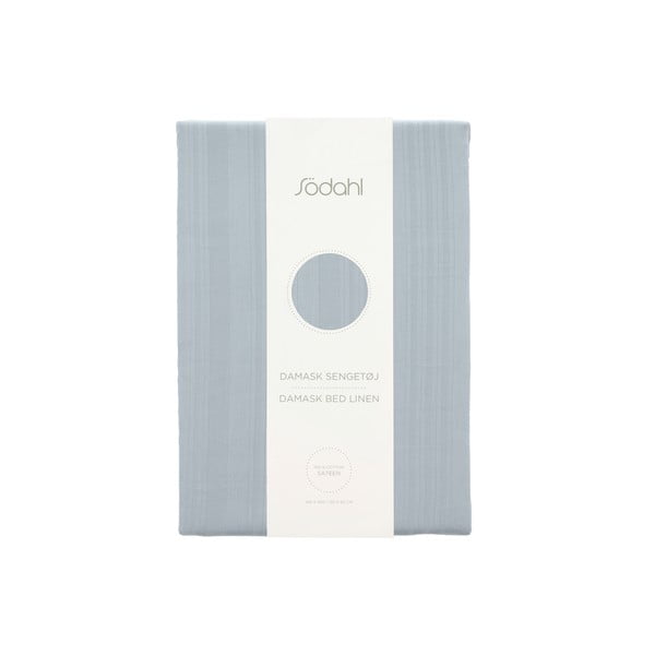 Lenjerie de pat albastru-deschis din damasc pentru pat de o persoană, extinsă 140x220 cm Noble – Södahl-image-4