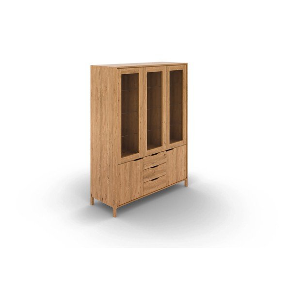 Vitrină în culoare naturală din lemn   de stejar 140x188 cm Twig – The Beds-image-2