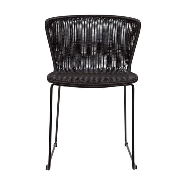 Scaune de grădină negre 2 buc. din ratan artificial Wings – WOOOD-image-3