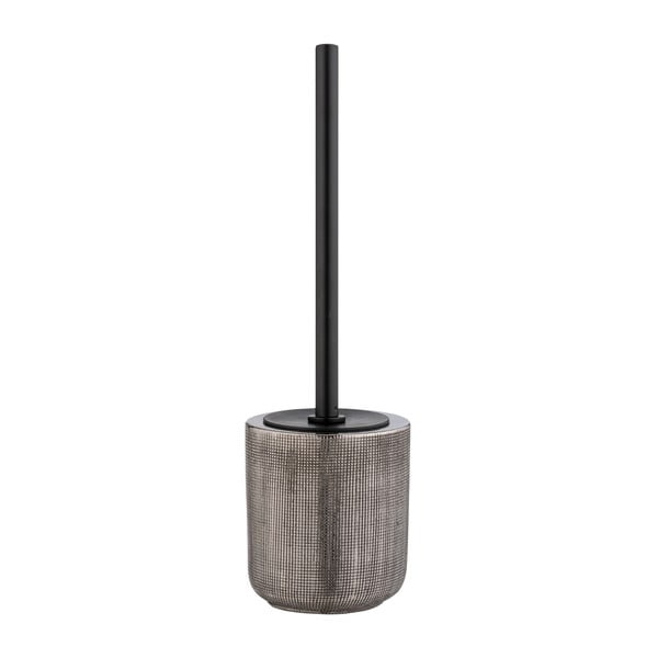 Perie de WC argintie din ceramică Rivara – Wenko