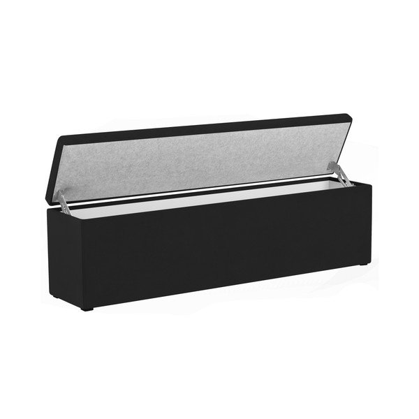 Otoman cu spaţiu depozitare Mazzini Sofas Ancona, 160 x 47 cm, negru-image-3
