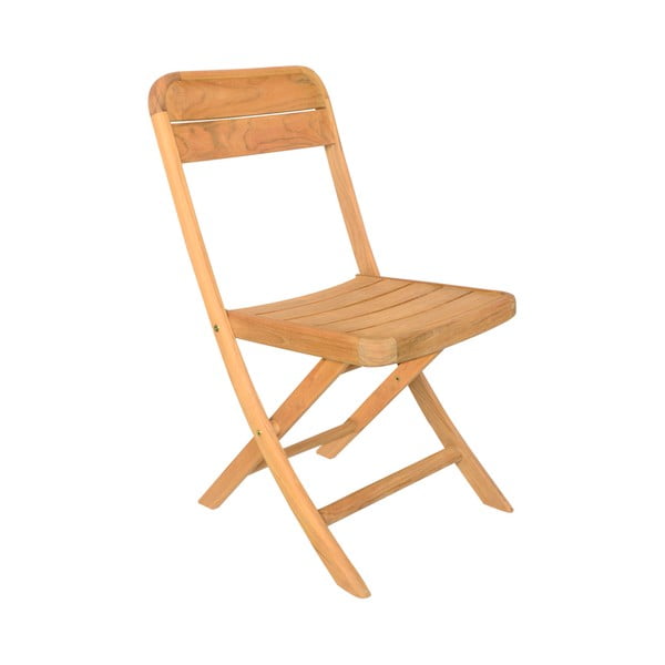 Set 4 scaune pliabile de grădină din lemn de tec Ezeis Sun, natural