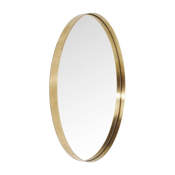 Oglindă rotundă cu ramă alămie Kare Design Round Curve, ⌀ 100 cm-image-1