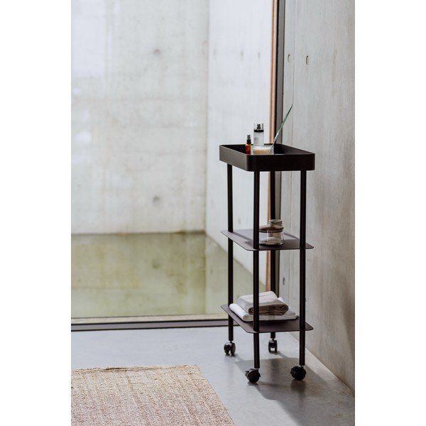 Etajeră pe roți bej din metal 60x97x30 cm Nolle – noo.ma-image-4