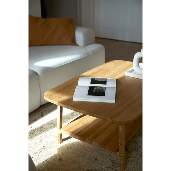 Măsuță de cafea în culoare naturală din lemn   de stejar 60x100 cm Twig – The Beds-image-2