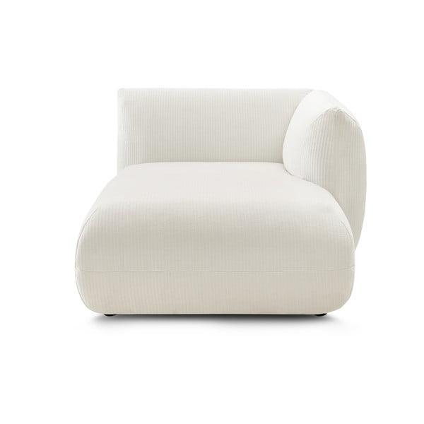 Modul pentru canapea alb cu tapițerie din catifea reiată  (cu colțar pe partea dreaptă) Lecomte – Bobochic Paris