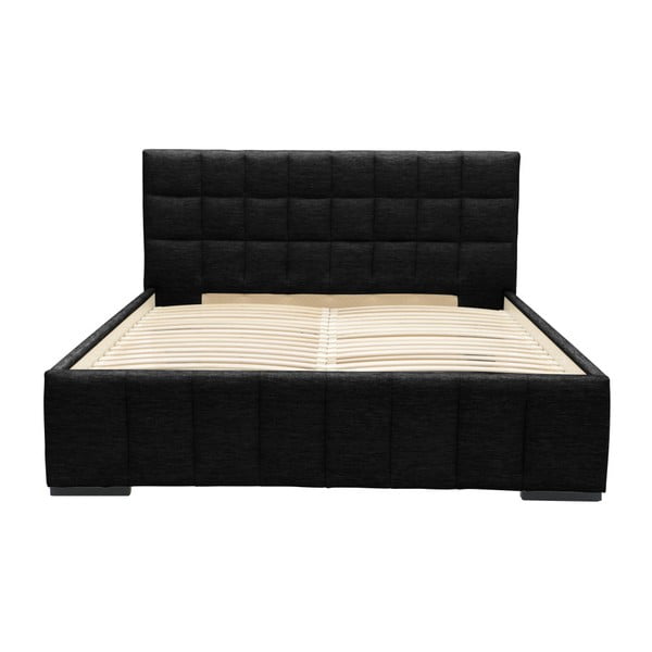 Pat dublu Mazzini Beds Dream, 140 x 200 cm, negru-image-2