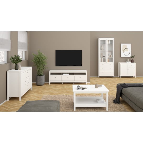 Comodă albă joasă 82x80 cm Madrid – Tvilum-image-1