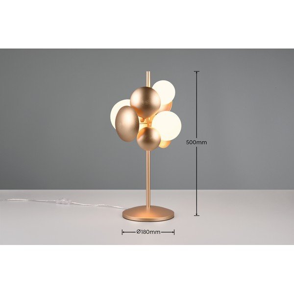 Veioză alb-auriu  cu abajur din sticlă (înălțime 50 cm) Bubble – Trio Select-image-4