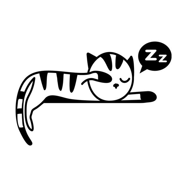 Autocolant Ambiance Sleeping Kitten-image-1