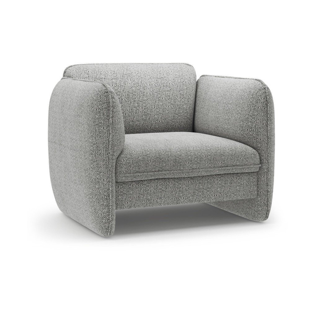 Fotoliu gri deschis cu tapiÈu009Berie din chenille Georgia âu0080Micadoni