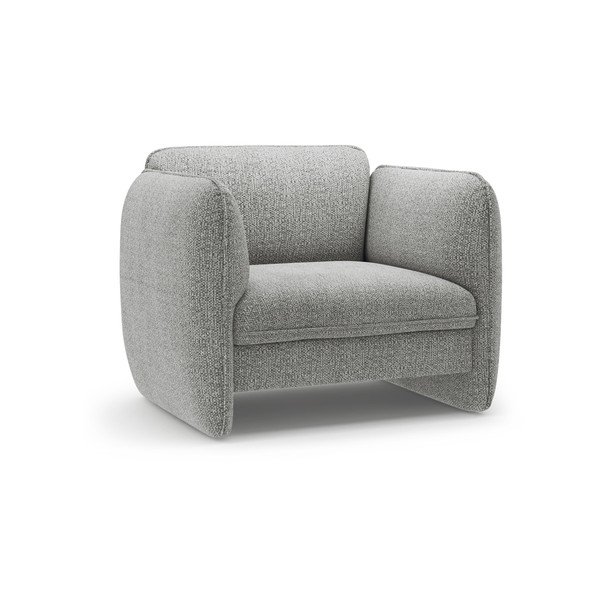 Fotoliu gri deschis cu tapițerie din chenille Georgia – Micadoni 