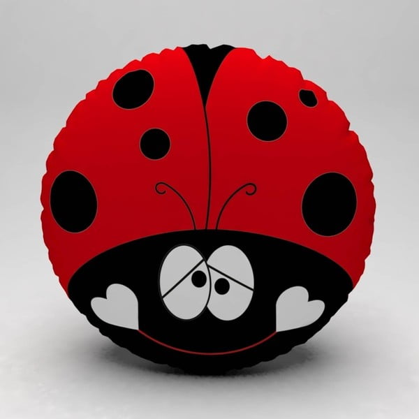 Pernă Anim Ladybug, ⌀ 32 cm, roșu