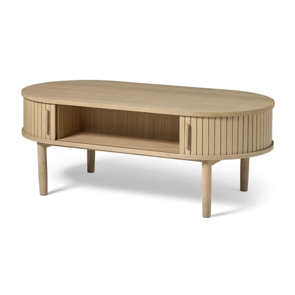 Măsuță de cafea în culoare naturală cu aspect de lemn de stejar 60x120 cm Meta – Unique Furniture-image-1