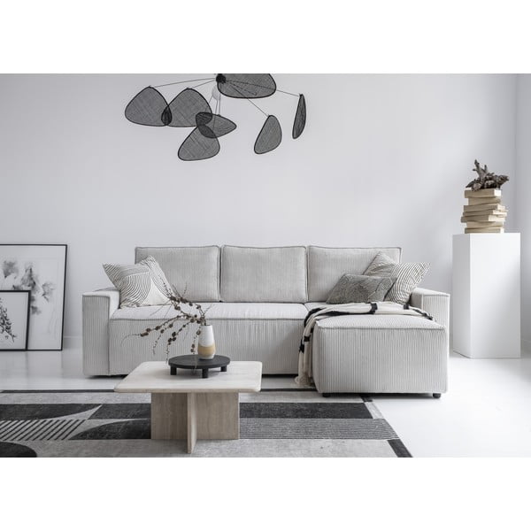 Colțar alb extensibil cu tapițerie din catifea reiată  (cu colț variabil) Brave Dave – Miuform-image-1