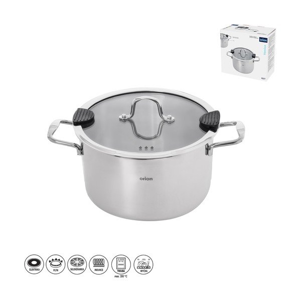 Cratiță cu capac din oțel inoxidabil 6,2 l Venice – Orion-image-3