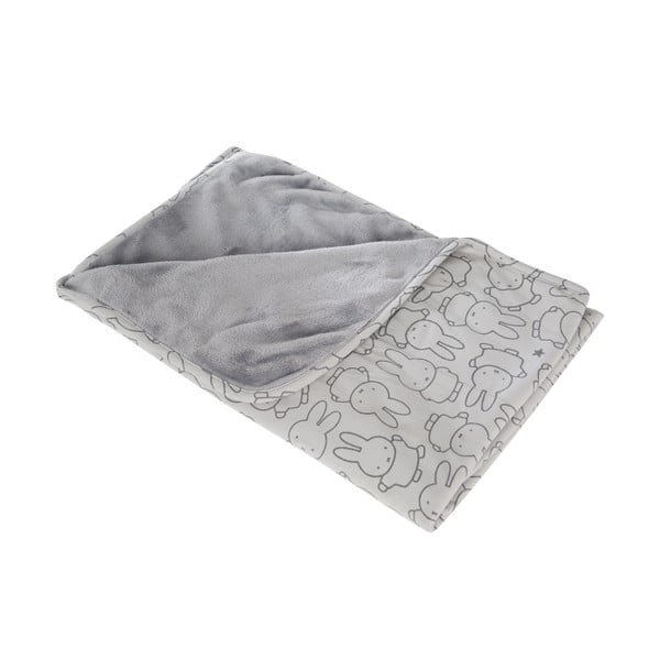Pătură pentru copii gri din bumbac 80x80 cm Miffy – Roba