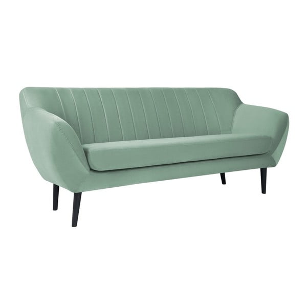 Canapea cu 2 locuri și picioare negre Mazzini Sofas Toscane, verde mentă-image-1