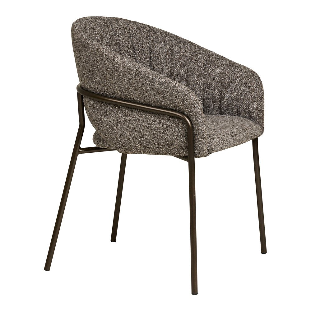 Scaun de living gri cu cotiere din oțel Costa – House Nordic