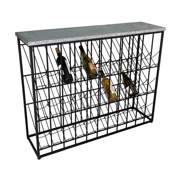Raft pentru sticle de vin negru din metal număr sticle 30 – Antic Line