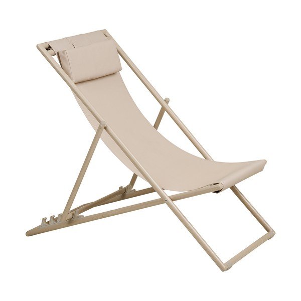 Șezlong de grădină bej din metal Curtis – House Nordic-image-2