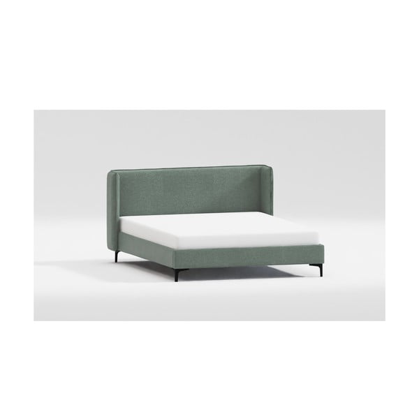 Pat matrimonial verde tapițat cu somieră 180x200 cm Basti – Ropez-image-3