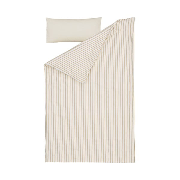 Set lenjerie cu cearceaf din bumbac organic pentru copii Kave Home Ghia, 70 x 140 cm, bej