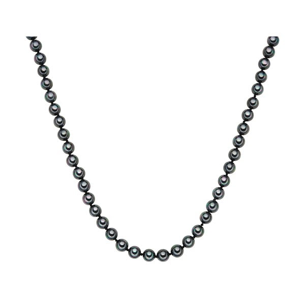 Lănțișor cu perle negru antracit Perldesse Muschel, ⌀ 8 mm, lungime 45 cm
