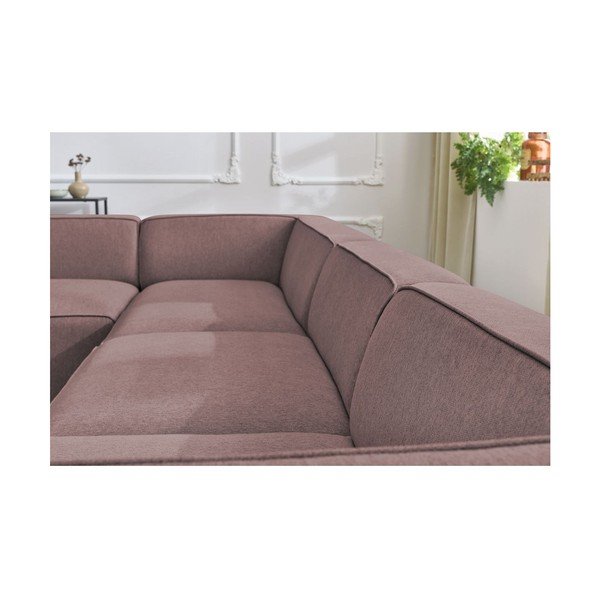 Colțar modular roz (cu colț pe partea stângă/în formă de "U") Megeve – Bobochic Paris-image-3