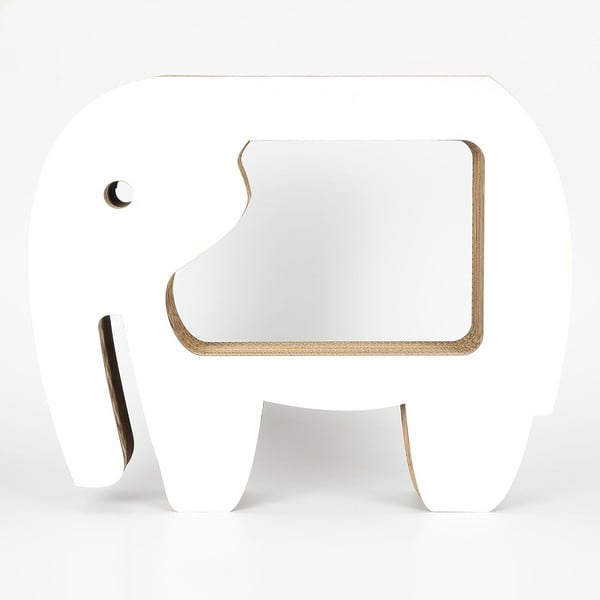 Suport din carton în formă de elefant Dekorjinal Pouff Elephant, 60 x 49 cm, alb