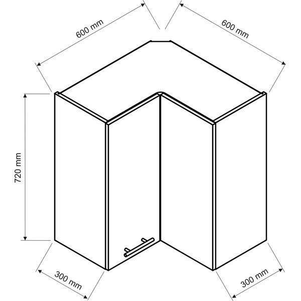 Dulap de bucătărie suspendat (superior)/de colț (lățime 60 cm) Rowan – STOLKAR-image-2