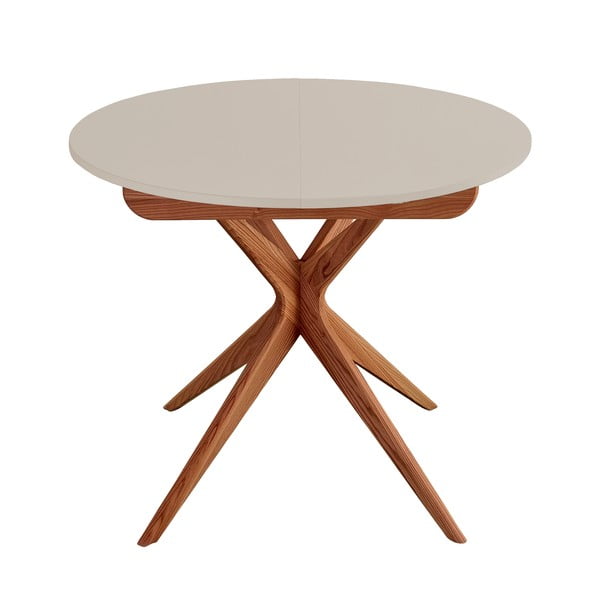 Masă de dining rotundă extensibilă cu blat suplimentar ø 90 cm Jubi – Ragaba