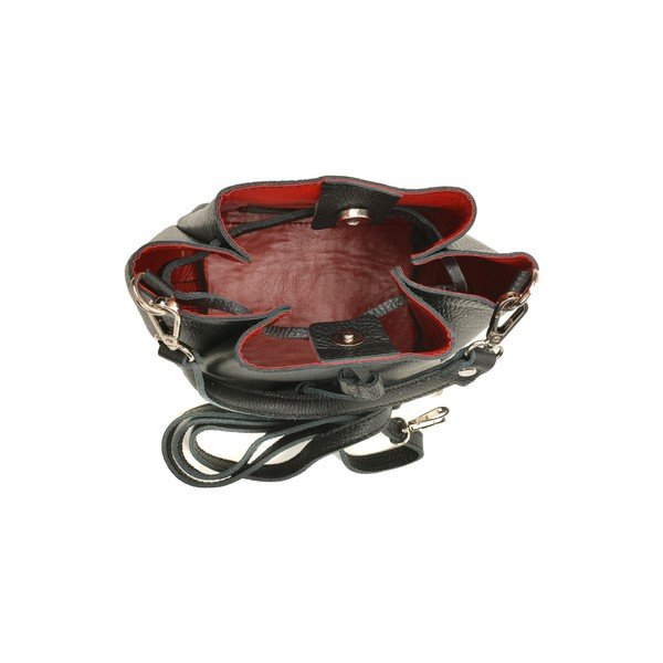 Geantă bucket din piele Luisa Vannini, 20 x 26 cm, negru-image-2