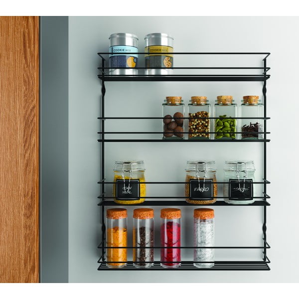 Organizator pentru mirodenii, de montat pe perete, din oțel inoxidabil – Metaltex-image-1