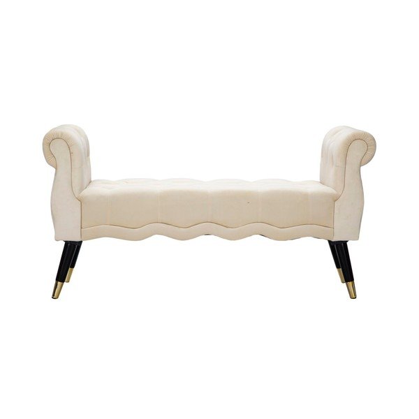 Bancă crem cu tapițerie din catifea Paris – Mauro Ferretti