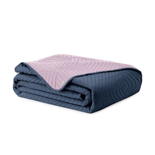 Cuvertură roz/gri închis matlasată din microfibră 240x260 cm Softa – Restilo