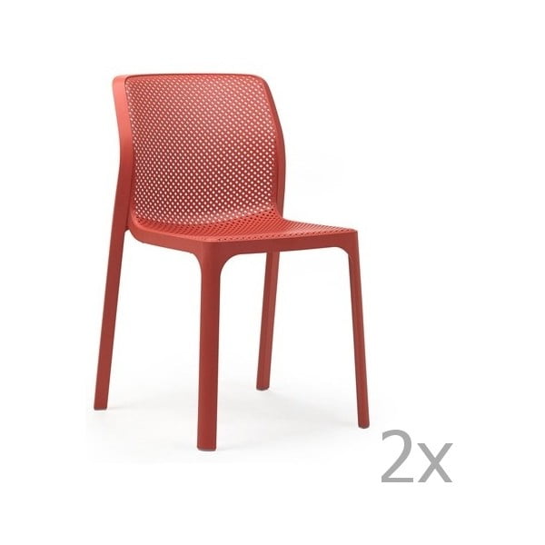 Set 2 scaune de grădină Nardi Bit, roșu