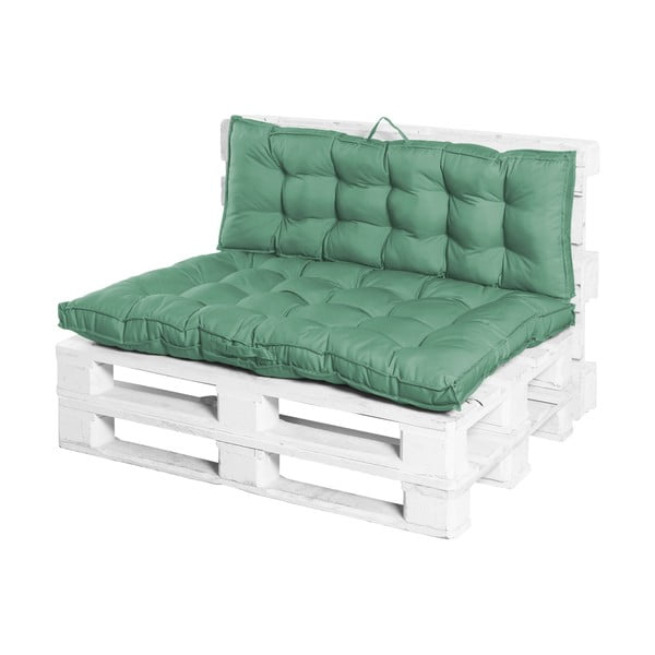 Set 2 saltele potrivite pentru exterior Ego Dekor Pallet, 80 x 120 x 8 cm și 40 x 120 x 8 cm, verde mentă
