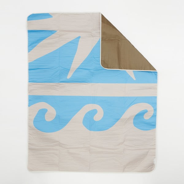 Covoraș de plajă Sunnylife Wash Me, 175 x 140 cm, gri-albastru