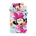 Lenjerie de pat pentru copii roz din bumbac pentru pătuț 100x135 cm Minnie "Sweet" – Jerry Fabrics