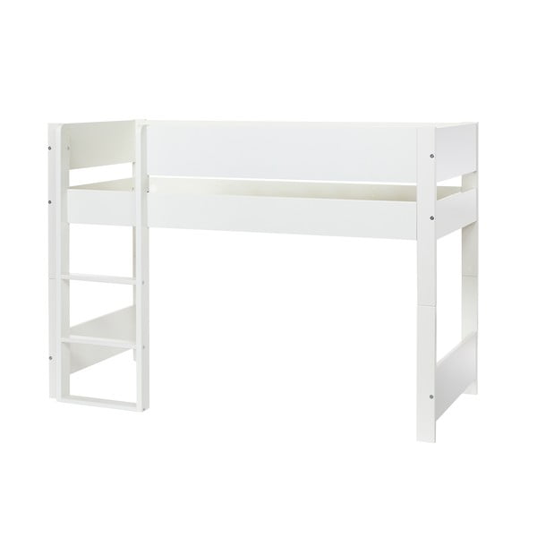 Pat supraetajat pentru copii, cu protecții laterale Manis-h Argos, 90 x 200 cm, alb-image-2