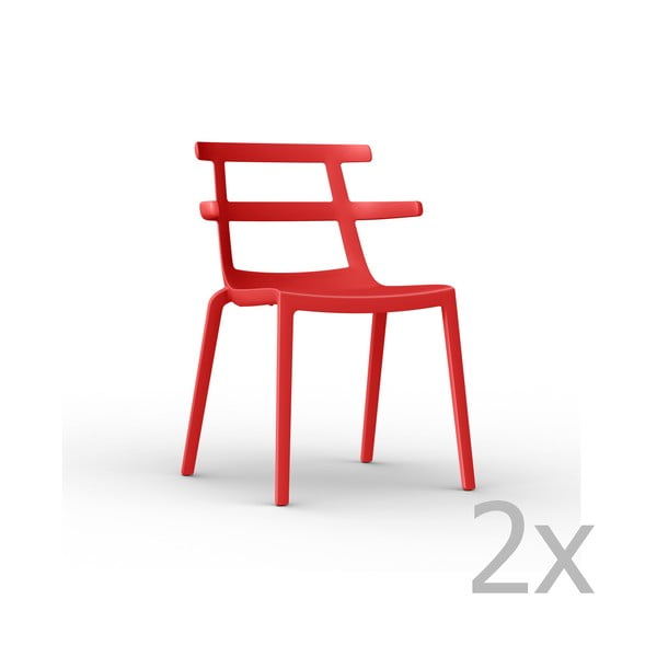 Set 2 scaune de grădină Resol Tokyo, roșu