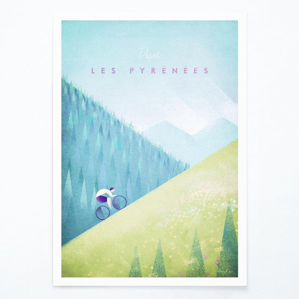 Poster Travelposter Les Pyrenees, A3