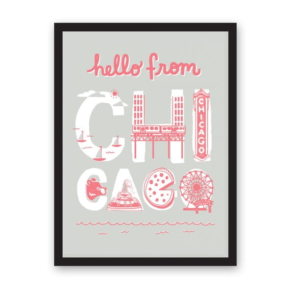 Poster Ohh Deer Hello From Chicago, 29,7 x 42 cm