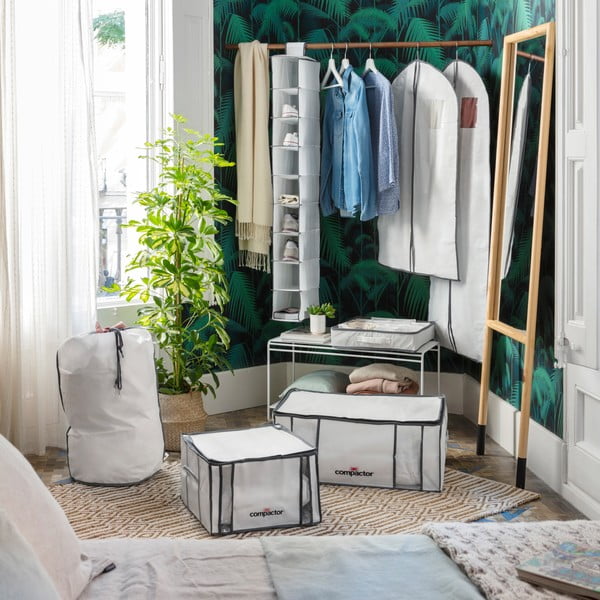 Cutii de depozitare pentru haine 2 buc. din material textil cu vacuum/cu pereți întăriți 65x45x27 cm Life – Compactor-image-1