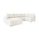 Colțar modular crem extensibil/cu spațiu de depozitare (cu colț pe partea dreaptă) Lulu – Miuform