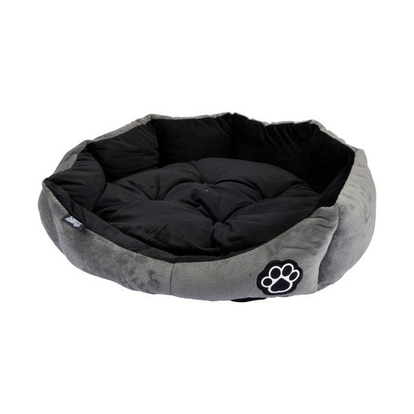 Pat pentru animale de companie gri pentru câini din piele întoarsă ø 50 cm Flakes – Love Story
