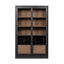 Vitrină neagră/în culoare naturală din lemn de pin cu ușă glisantă 125x200 cm James – WOOOD